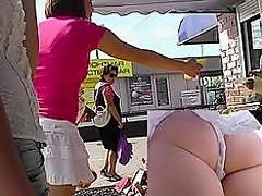 Hot upskirt pictures with brunette chick and her ass